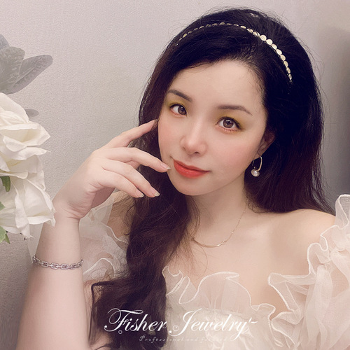 轻奢猫眼发箍 细款复古法式简约气质头箍女发卡仙气ins发饰头饰品