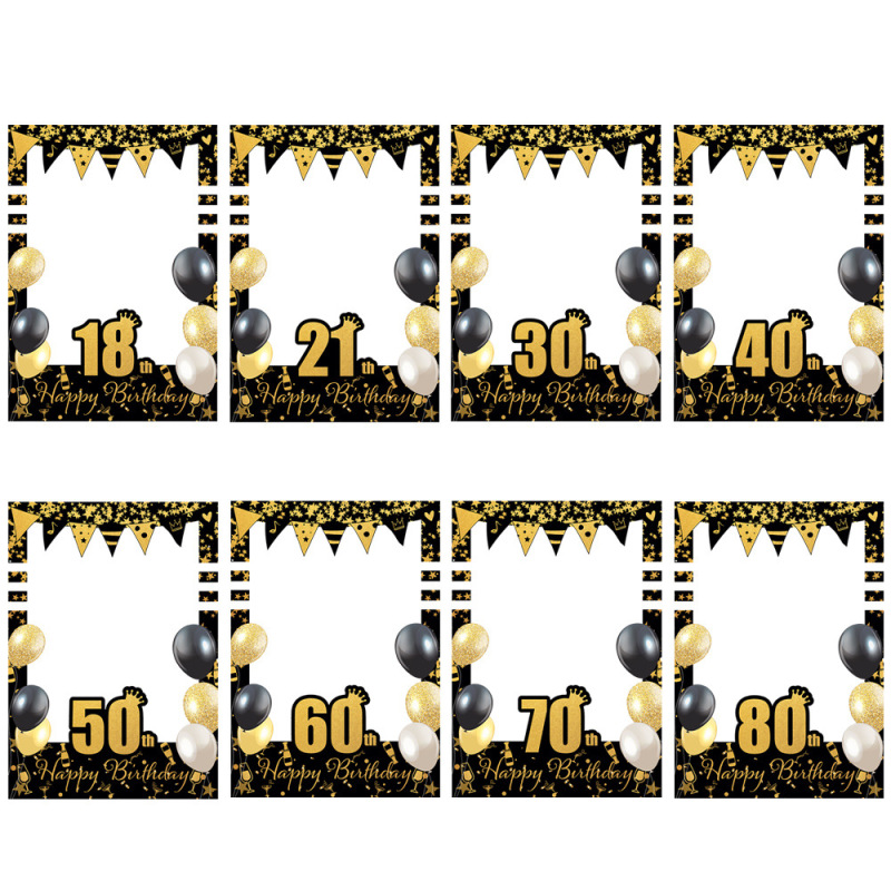 Cross-border New 18-80 Birthday Decoration DIY Funny Hand-held Paper Photo Frame Photo Props Party Supplies Cross-border New 18-80 Birthday Decoration DIY Funny Hand-held Paper Photo Frame Photo Props Party Supplies