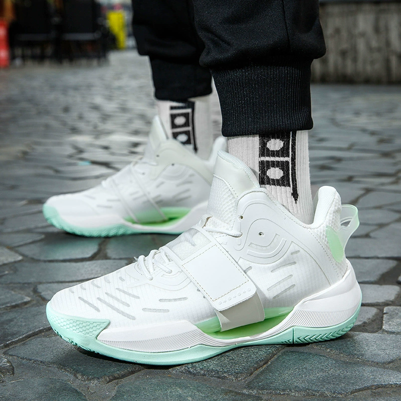 Трансграничные водяные цветы 4 поколения высокого уровня повседневных приливов Мужские спортивные баскетбольные кроссовки (съемные липучки)