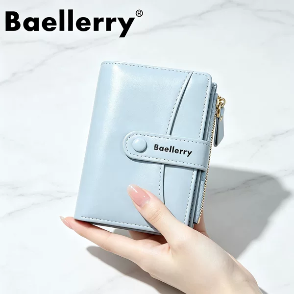 New Baellerry Women's Short Wallet Card Holder Integrated High-End Multi-Card Slot Snap Wallet Coin Purse