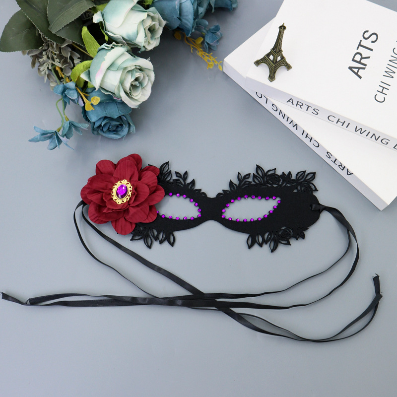 Halloween no tejido máscara de mitad de cara para niñas máscara de encaje máscara cos mascaras de baile accesorios de vestir