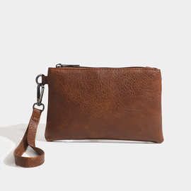 皮面零钱小包时尚复古手腕式小方包女士通用简约百搭便携硬币包潮