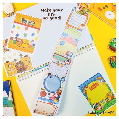 【Bulan Sticky Note Collection】Alien Square Sticky Notes Original Candy Snack Soda Cartoon Material Entire Book