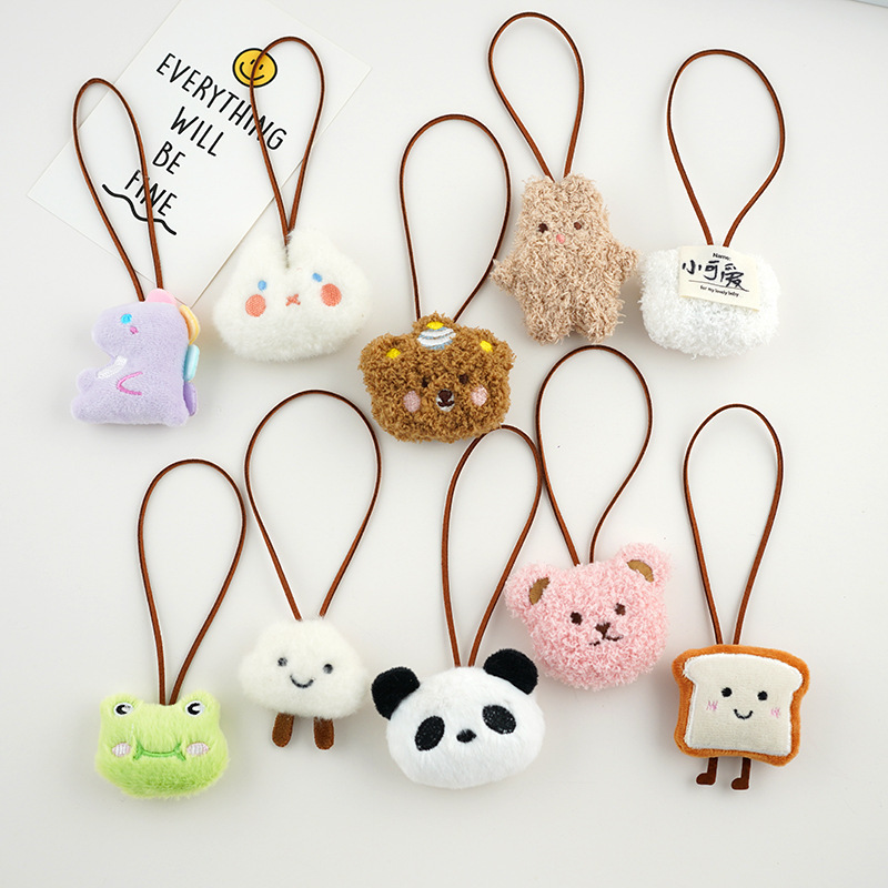 Ins Plush Bear Keychain Name Brand Pendant Kindergarten Name Sticker Doll Schoolbag Name Tag Rabbit