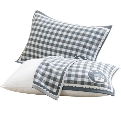 Household three-layer high-grade gauze full adult thickened single pillow towel sweat-absorbent wholesale cover towel cotton pillow towel