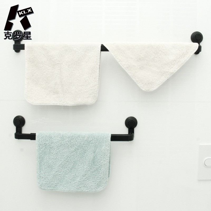 Bathroom Vacuum Suction Cup Towel Rack Bathroom Punch-Free Single Rod Towel Rack Retractable Storage Bath Towel Rod