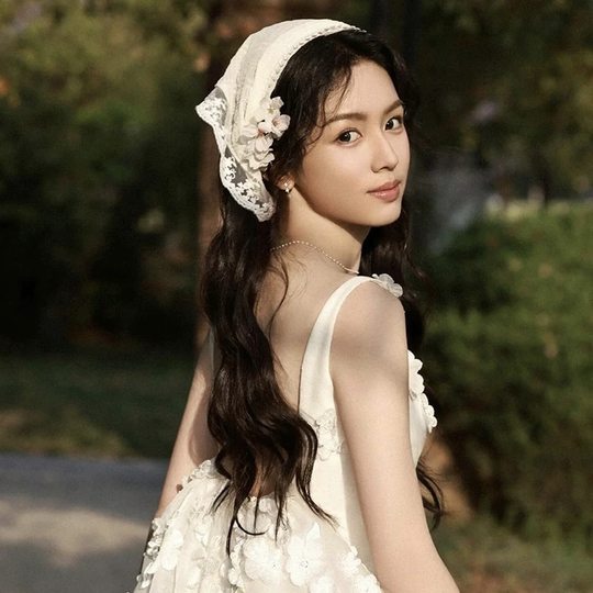 Spring and Summer Lace Triangle Scarf Headband One-piece 2025 New Pastoral Style Headband Headband Headband Photo Headwear