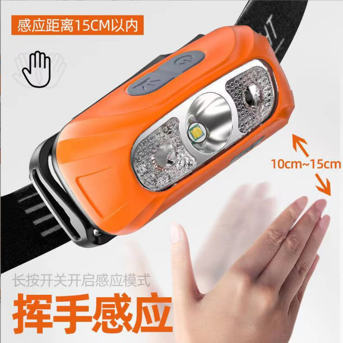 2024 nuevo faro de pesca súper brillante y ultraligero, larga duración de la batería, luz de sensor de pesca nocturna montada en la cabeza LED