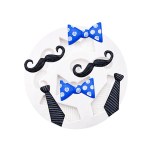 Father's Day Tie Tie Beard Flip Sugar Chocolate Silicone Mold Bow Tie Cake Plug-in Decoration