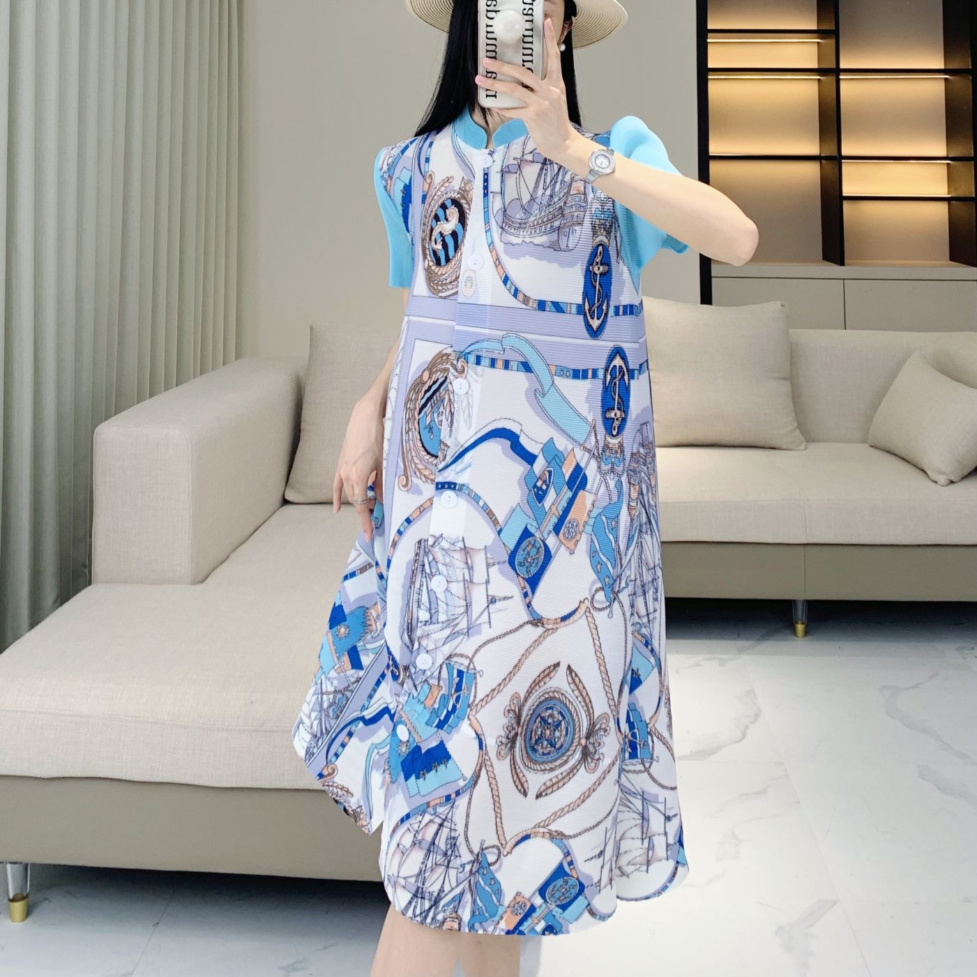 Elegant summer fashionable retro dress