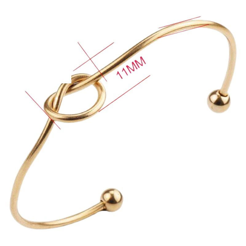 2 мм толщиной из нержавеющей стали Любовь узел браслет в форме сердца Открытый браслет узел браслет ювелирные изделия