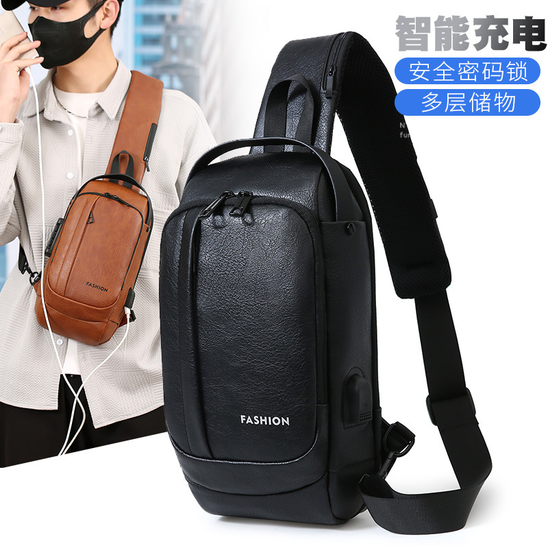2024 nueva mochila de negocios bolsa de pecho casuales para hombres anti-droplets bolso de hombro ligero de tendencia reducida anti-robo mochila
