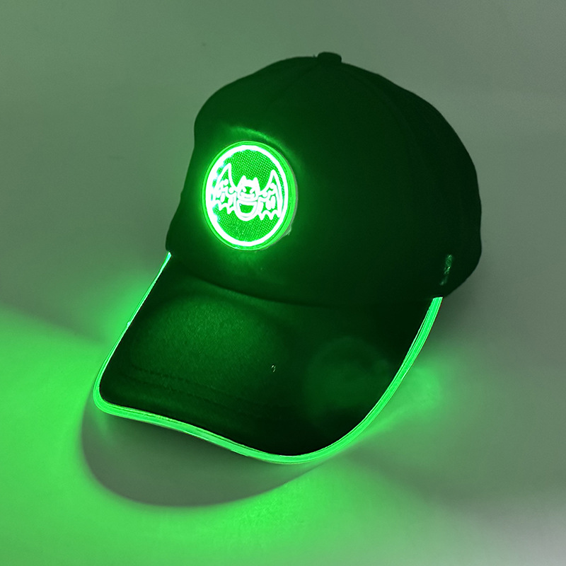 Gorra LED de Amazon, gorra de béisbol luminosa, gorra para exteriores con protección solar, gorra de pico de pato con protección solar, gorra LED de colores cambiantes