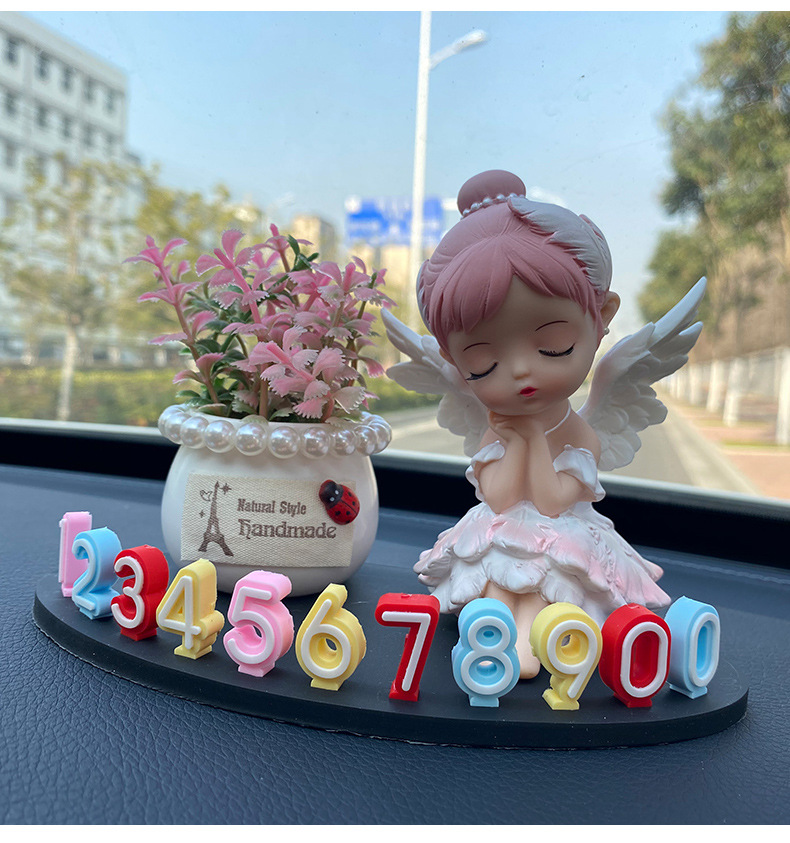 Car temporary parking car moving cartoon cute phone number plate car car moving card decoration supplies