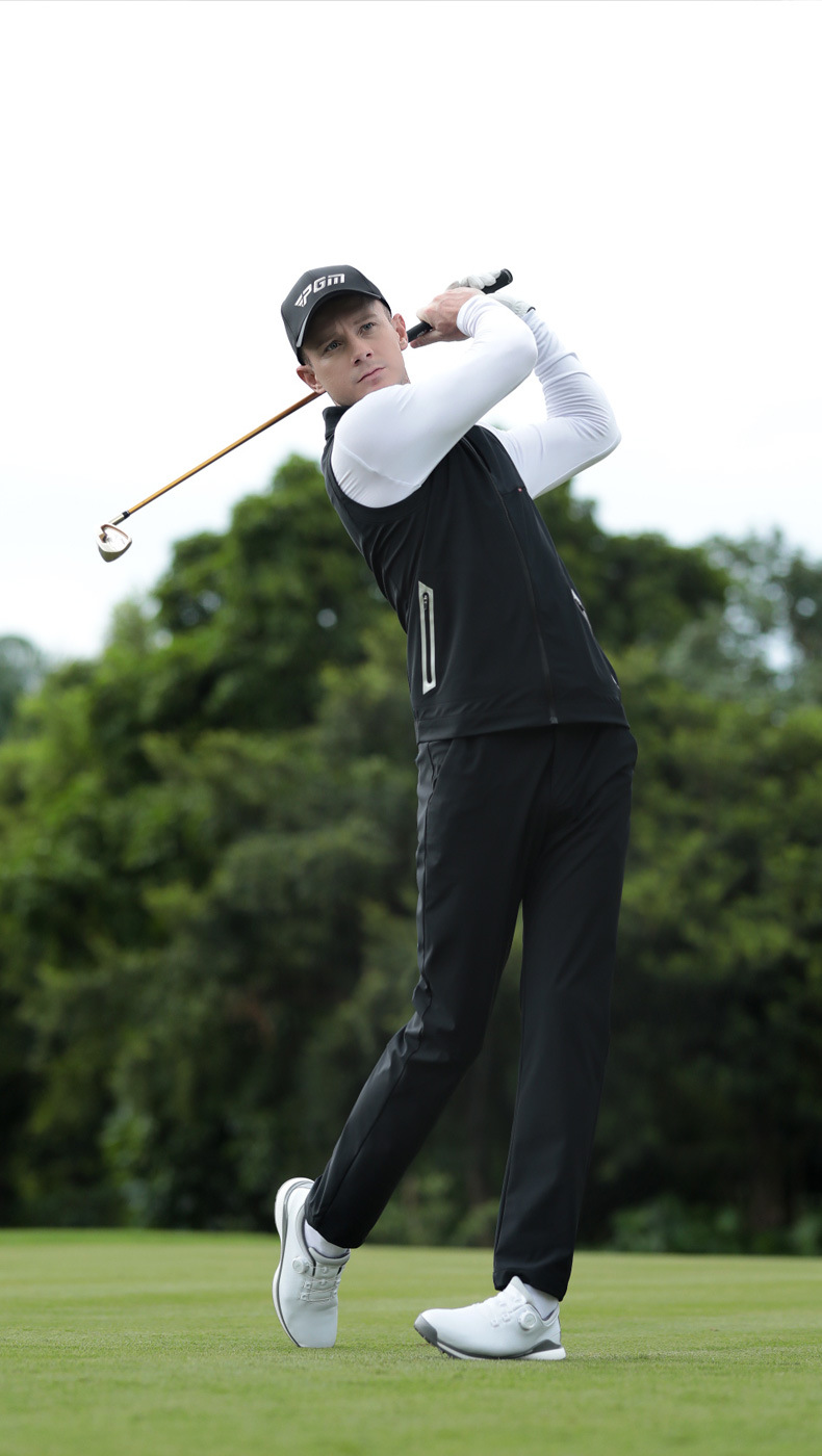 Áo ghi lê golf PGM nam chống gió nhẹ, cổ đứng, form vừa — YF655-Gi lê trắng, YF655-Áo gi lê màu đen, YF655-Gi lê kaki chi tiết 16