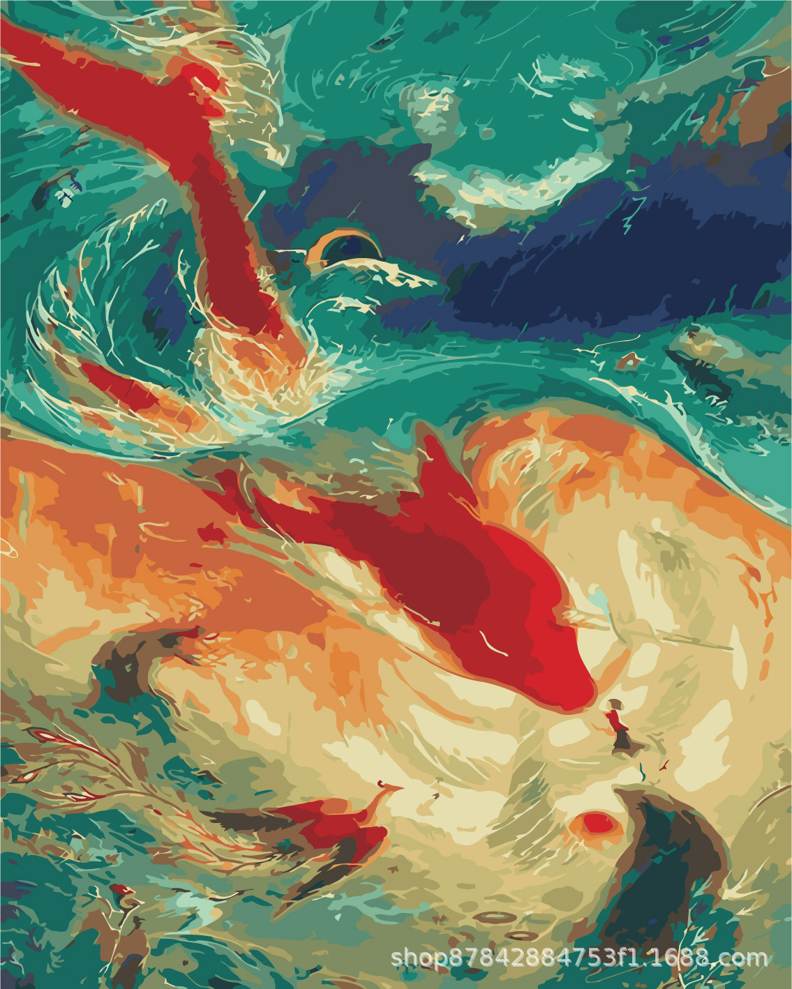 Pintura al óleo digital bricolaje al por mayor hecho a mano relleno de color curación descompresión popular para niños flor nieve montaña decorativa pintura de paisaje