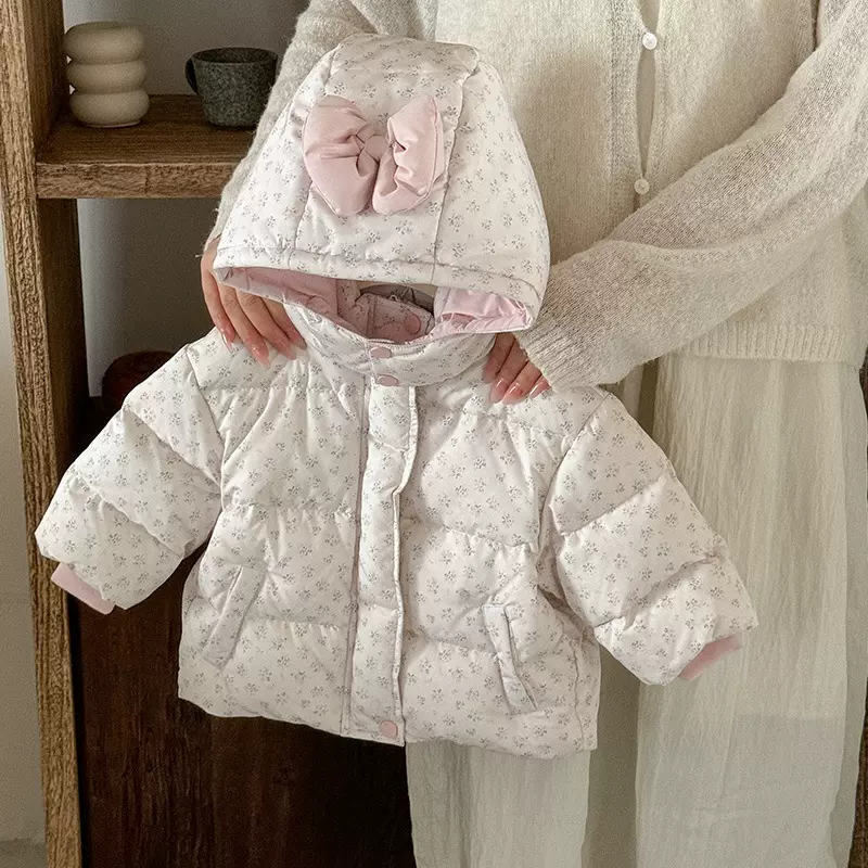 婴幼儿羽绒服2024冬季宝宝加厚白鸭绒外套女童保暖羽绒中长款 a类