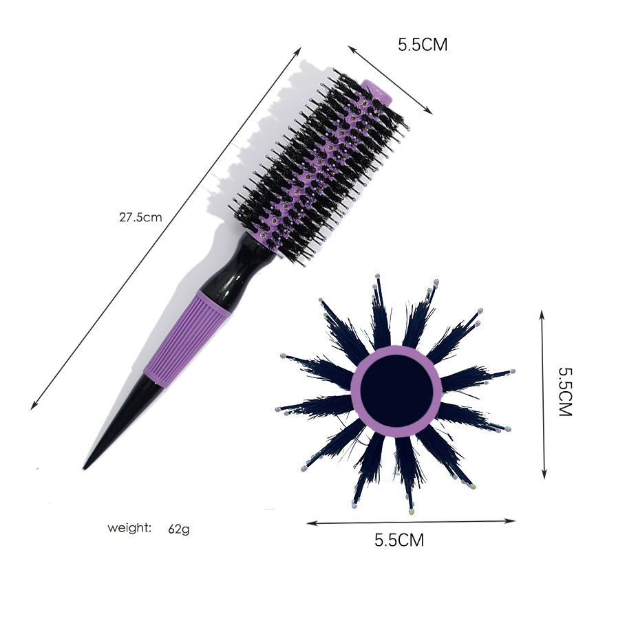 Tubo de aluminio de cerdas peine hogar curling peine venta al por mayor masaje peine del pelo peine de madera punta cola peine contraste color cojín de aire peine