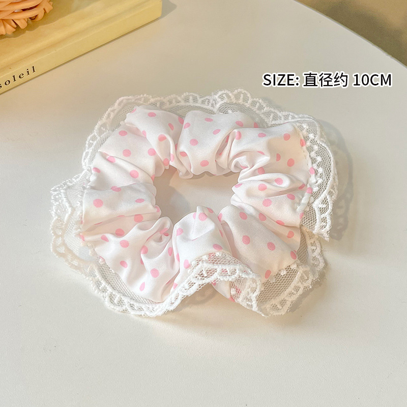 可爱红色小樱桃蕾丝大肠发圈女高级感百搭头饰扎头发大号春夏发绳|undefined