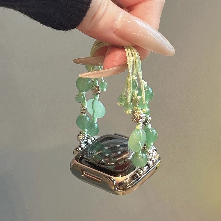 Suitable for Huawei Fit4/Fit3 Watch Strap New Green Safety Buckle New Chinoiserie Beaded Fit2 Wristband for Women