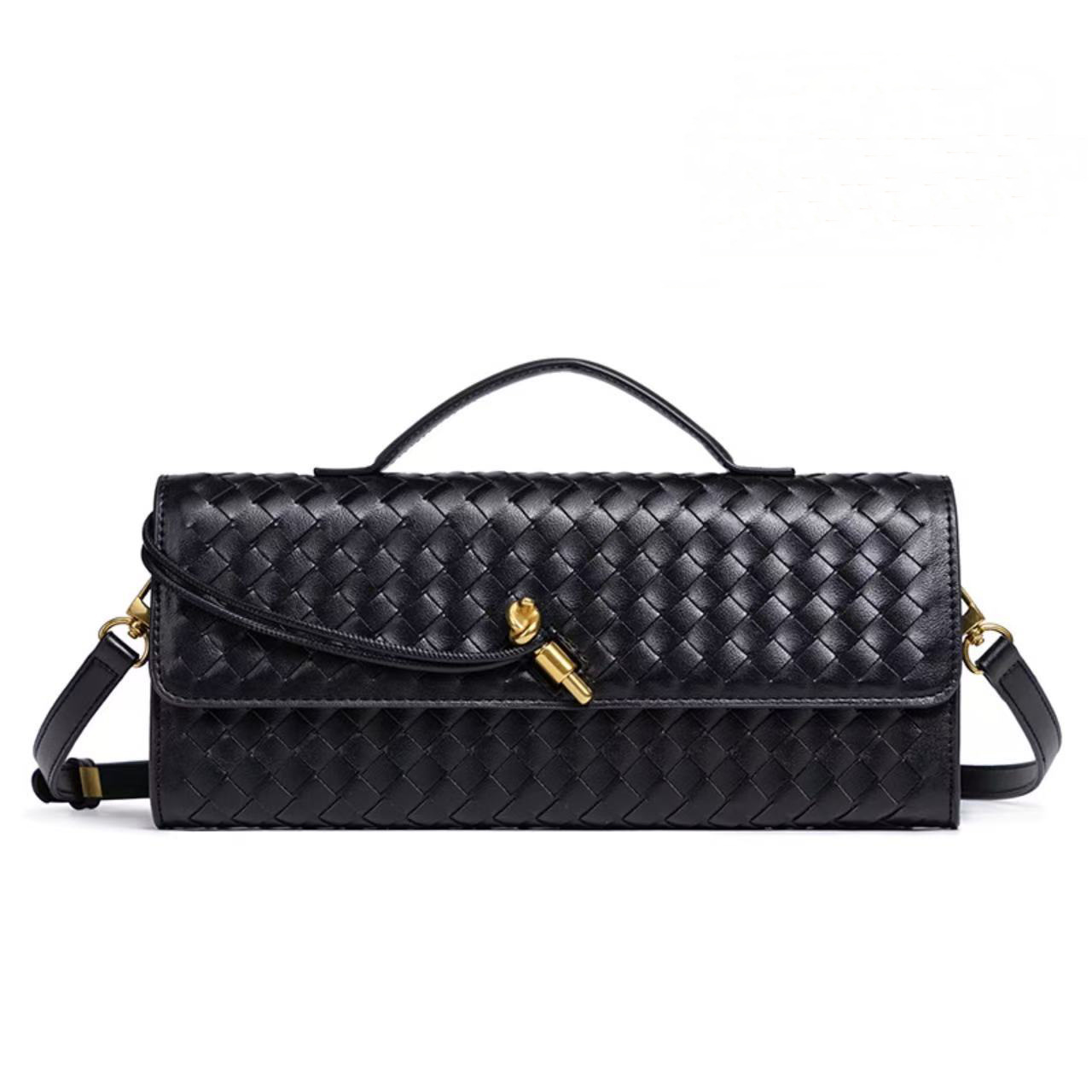 Niche Design Luxury Woven Shoulder Baguette Bag, Fashionable Elegant Clutch Evening Bag, Women's Crossbody Bag