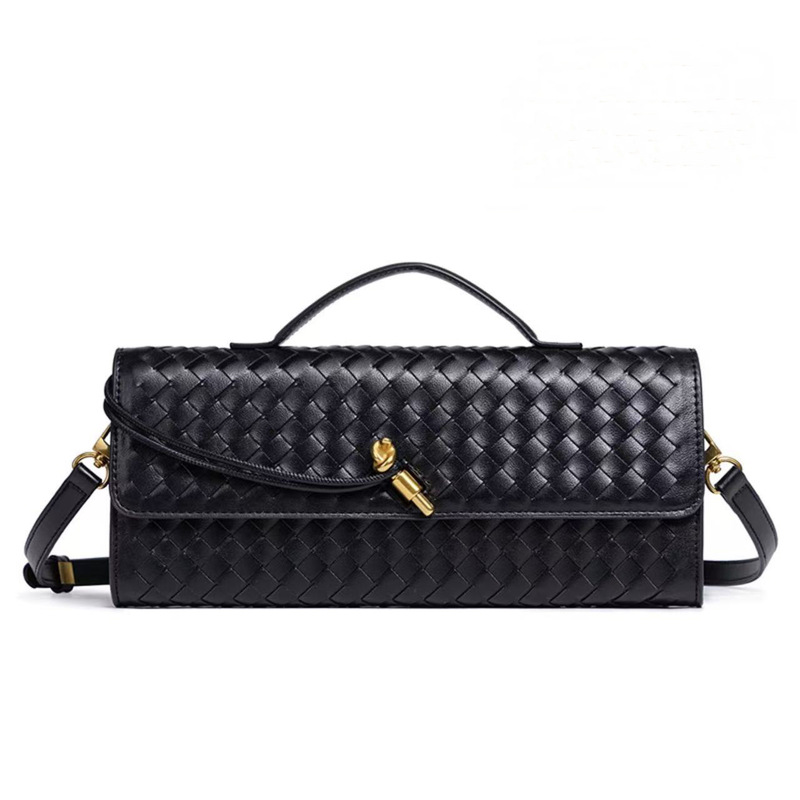 Niche Design High-End Woven Shoulder Baguette Bag, Fashionable and Exquisite Texture, Hand-Held Evening Bag, Women's Cross-Body Bag