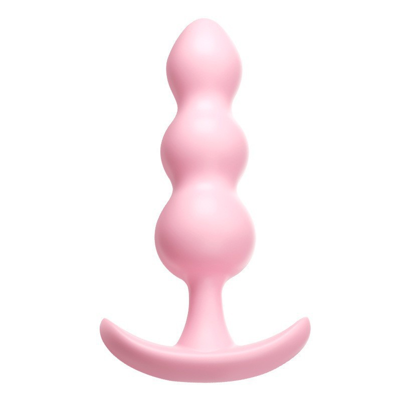 Anal Bead Plug with Pull Tail, Flexible TPE Beads, Pink Yellow Light Blue — detail image 7