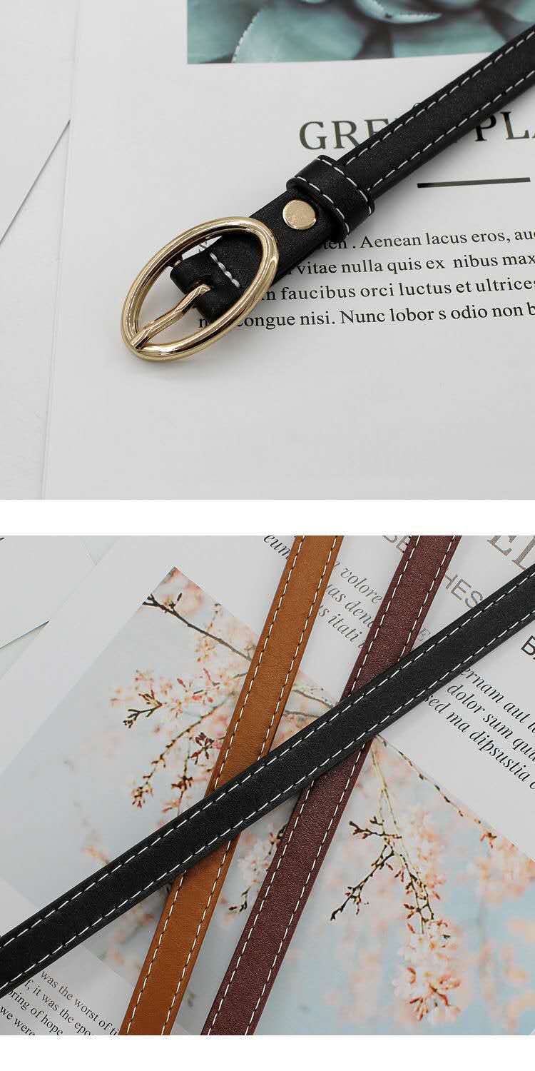 Women's Thin Belt Retro Style Pu Leather Waist Girdle For Women_voghion.com