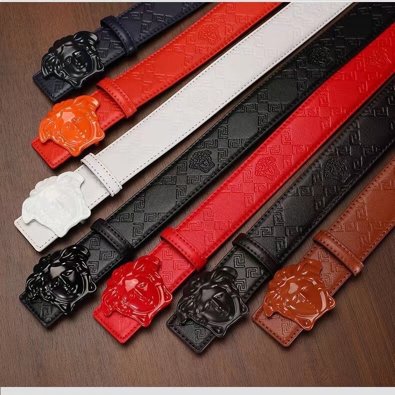 New Style Men's Business Casual Durable Leather Belt, Young Hairstylist Smooth Buckle Embossed Belt