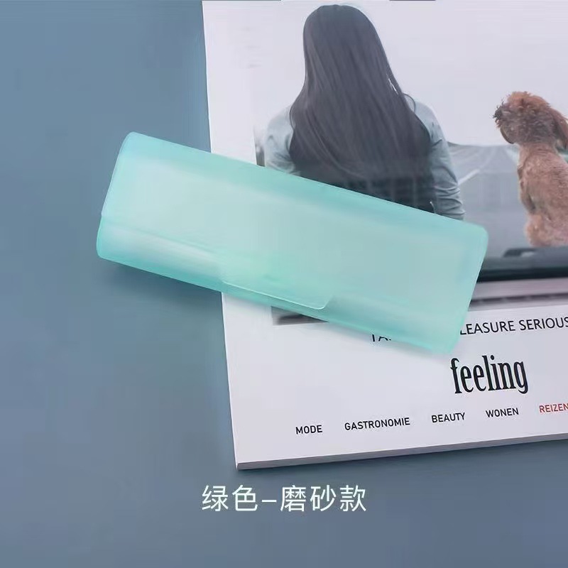Estuche para gafas esmeriladas, espejo portátil para leer antipresión, espejo plano, caja de almacenamiento de plástico tipo gota de agua de color, carcasa dura simple