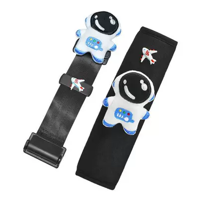 Kids Safety Belt Holder: Seat belt shoulder pad - style-8-blue-astronaut-set