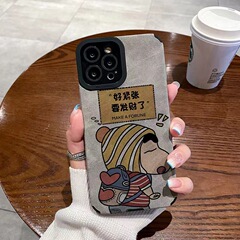 漫画クレヨンしんちゃんリンゴ14携帯ケースiphone13promaxソフト12保護カバー11転倒防止xr
