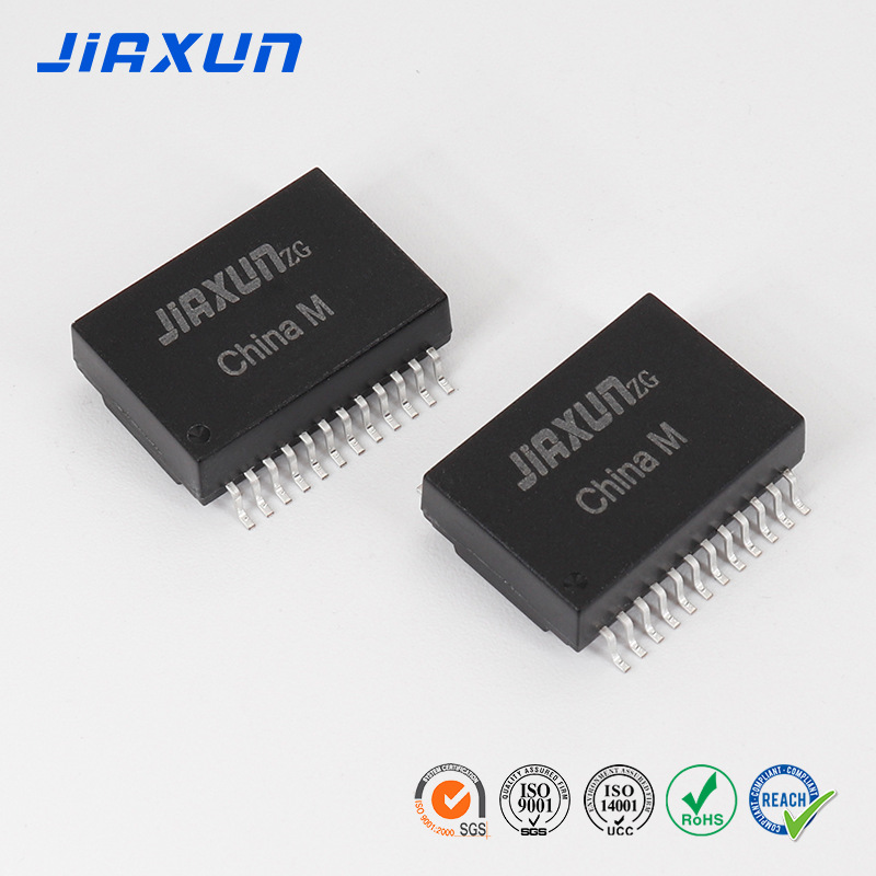 Jiaxun 24pin transformador de puerto de red ultrafino original filtro de fibra óptica transformador de red Gigabit 10 Gigabit personalizado