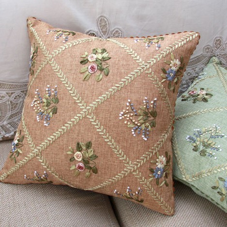 Jinhao bordado fábrica al por mayor hecho a mano bordado Cruz puntada DIY cinta bordado cojín almohada Guangzhou 04