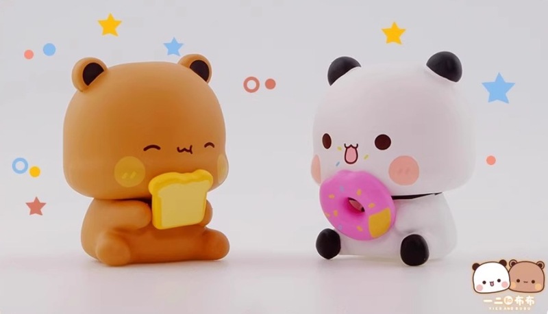 本物の1と2とBubuの日常かわいいミニブラインドボックスフィギュアオーナメントトレンディなおもちゃ周辺機器ガールギフト|undefined