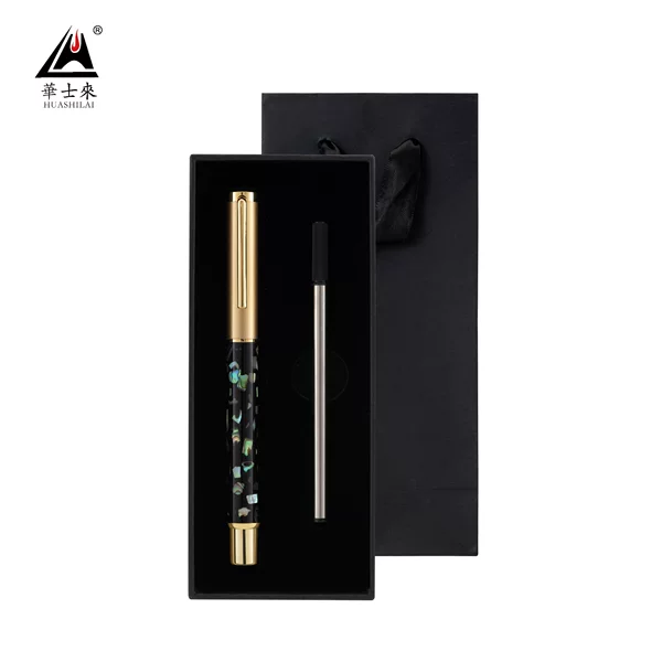 Factory wholesale metal shell carving ball pen gift box suit business advertising gifts neutral sign pen printed LOGO