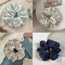 2025早春海盐蓝高级感大肠发圈显白慵懒风头绳头花新款配饰发圈