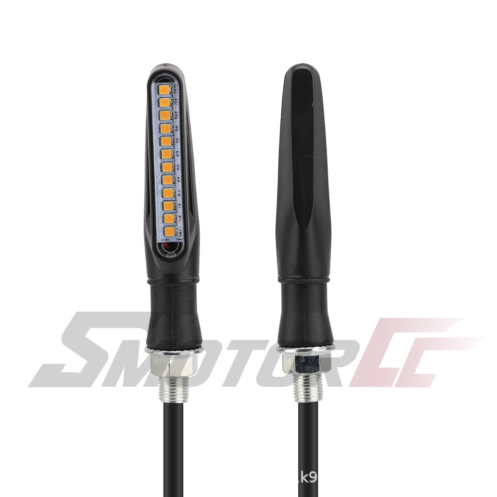 Luz direccional LED secuencial impermeable para motocicleta — luz de giro creativa de flujo dinámico 12V, estilo personalizado