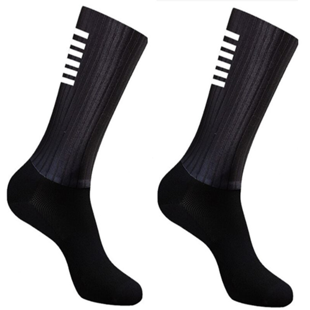 Anti Slip Silicone Summer Aero Socks White Line Bicycle Socks Men Bike Sports Running Bike Socks Calc