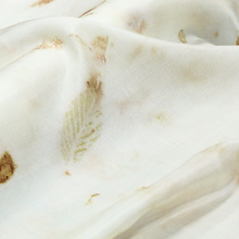 大自然的馈赠草木植物扎染丝柞丝面料新中式国潮真丝旗袍服装布料