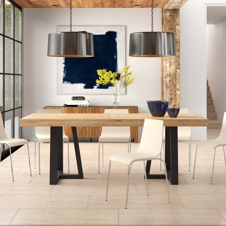 Mesa de comedor de MDF de exportación de lujo ligero y alta sensación de mesa de comedor de madera sólida mesa de comedor de madera
