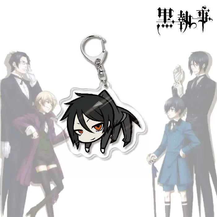 Акриловый брелок-аниме (Black Butler) Себастьян двусторонний 6 см чиби подвеска