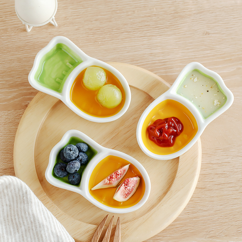 Hámster de cerámica olla de comida anti-Flip lindo plato pequeño olla de comida suplemento alimenticio olla anti-mordedura cuenca de agua de alimentación de alimentos tazón de alimentación