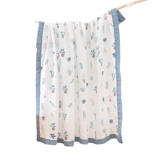 Baby four-layer bamboo cotton gauze quilt summer thin newborn supplies swaddle wrap baby blanket
