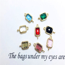 diy饰品配件 6X8长方铜爪包边宝石玻璃镀金吊坠耳环发簪制作材料