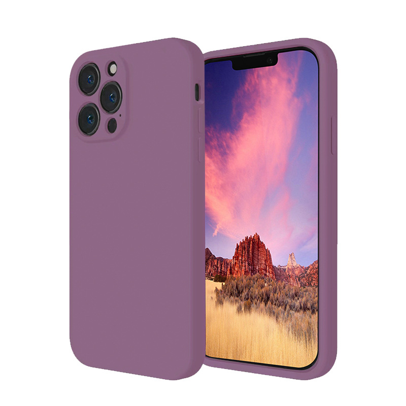 Funda de silicona líquida para Apple 14PRO, anticaídas, protección completa de la lente, funda de silicona IP14PM con orificios precisos