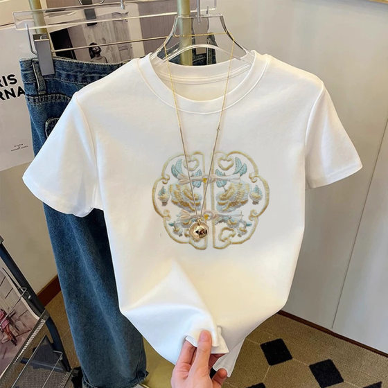 2025 Summer New Short-sleeved T-shirt Men's Korean-style Slim-fit Top Fashionable Printed Thin Base Shirt Short T
