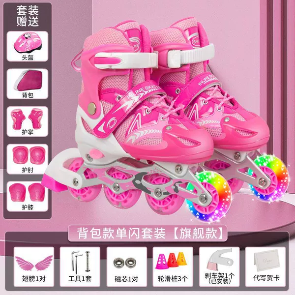 Fuchsia backpack, set, helmet, protective gear