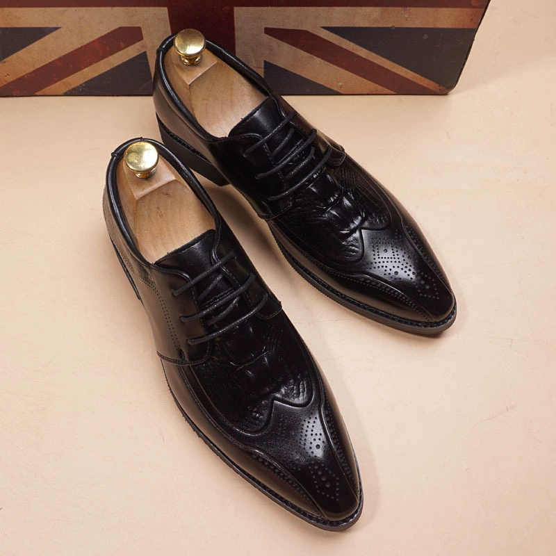 Матовые кожаные мужские корейские туфли