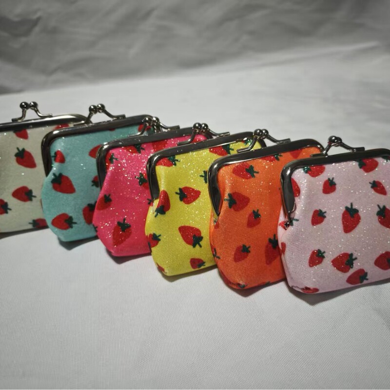 Coin Purse Cross-Border Iron Clip Bag Fashion Strawberry Coin Purse Mini Lipstick Bag Key Bag Compact Storage Bag Foreign Trade